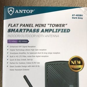 ANTOP Flat Panel Mini”Tower"Amplified HDTV Antenna